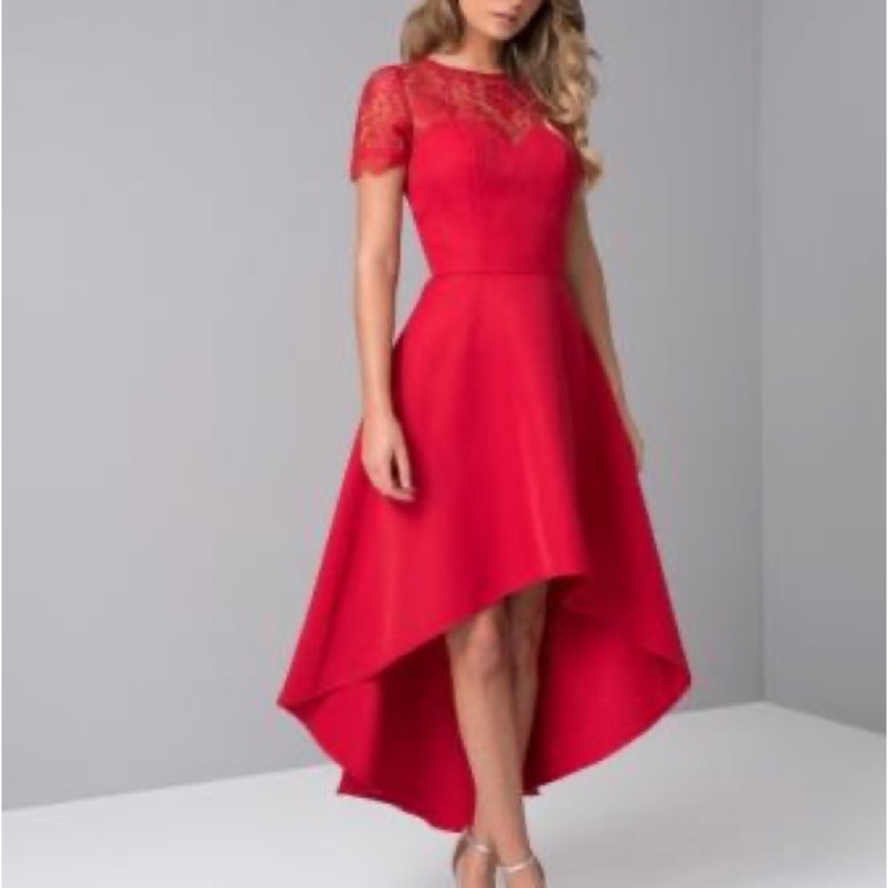 Red lace dress